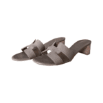 Hermès Etoupe Epsom Calfskin Leather Oasis Sandals — Size 40
