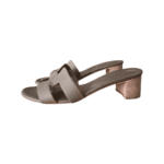 Hermès Etoupe Epsom Calfskin Leather Oasis Sandals — Size 40 - Image 3