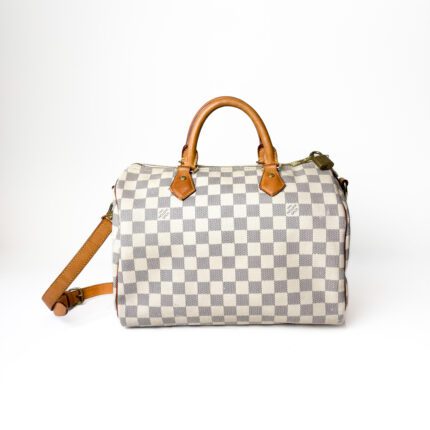 Louis Vuitton Speedy 30 in Damier Azur Canvas with Vachetta Trim