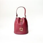 Furla Corona Drawstring Bucket Bag in Burgundy (Ciliegia) Leather