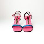 Kat Maconie Nyla Chain Heel Sandals in Blue & Pink – Size 37 - Image 4