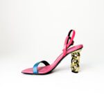 Kat Maconie Nyla Chain Heel Sandals in Blue & Pink – Size 37 - Image 2