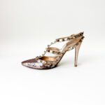Valentino Garavani Rockstud Metallic Sequin High-Heel Sandals – Size 37.5 - Image 2