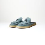 Loro Piana Babouche Charms Walk Loafers in Light Blue Suede – Size 36