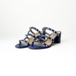 Valentino Garavani Rockstud City Slide 60mm Mule Sandals in Blue – Size 37