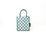 Prada Symbole Micro Jacquard Tote Bag in Salvia/Talco - Image 3