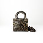 Christian Dior Mini Lady Dior in Natural Lizard Skin with Python Pattern