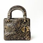 Christian Dior Mini Lady Dior in Natural Lizard Skin with Python Pattern - Image 2