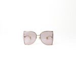 Gucci GG0252S Butterfly Sunglasses in Gold-Tone Metal with Pink Gradient Lenses