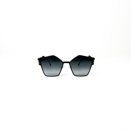 Fendi Black / Grey Gradient FF 0261/S Spike Studded Can Eye Geometric Sunglasses