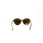 Linda Farrow Gold/Beige Snakeskin Embossed Round Glasses - Image 3