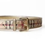 Burberry Beige Monogram Leather Belt 100cm - Image 2