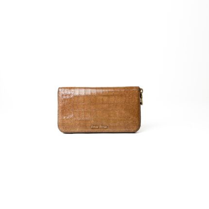 Miu Miu  Cognac St. Cocco Lux Zip-Around Wallet