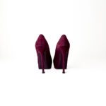 Saint Laurent Purple/Magenta Suede Leather Tribtoo Platform Pumps Size 38.5 - Image 3