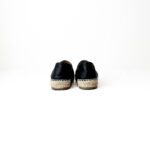 Chanel Black Leather CC Cap Toe Espadrille Flats Size 37 - Image 3