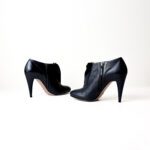 Prada Purple and Black Suede and Leather Heeled Ankle Boots Size 38 - Image 2