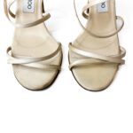 Jimmy Choo Beige Satin Strappy Sandals Size 38 - Image 6
