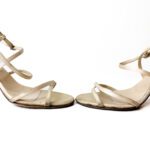 Jimmy Choo Beige Satin Strappy Sandals Size 38 - Image 5