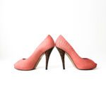 Fendi Orange Python Embossed Leather Peep Toe Platform Pumps Size 39 - Image 4