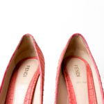 Fendi Orange Python Embossed Leather Peep Toe Platform Pumps Size 39 - Image 5