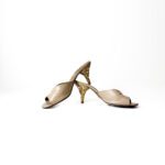 Prada Gold Saffiano Leather Slide Sandals – Size 38.5 - Image 3