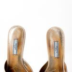 Prada Gold Saffiano Leather Slide Sandals – Size 38.5 - Image 6