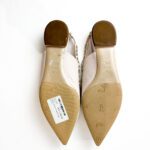 Dior Rose Quartz Denim Slingback Garland Flats Size 41 - Image 4