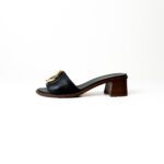Louis Vuitton Lock It Heeled Mules — Black Leather, Size 38 - Image 2