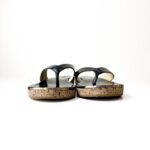 Jimmy Choo Black Leather Pence Cork Wedge Thong Sandals Size 38 - Image 3