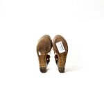 Louis Vuitton Tan Brown Leather Platform Wedge Sandals Size 37 - Image 5