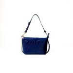 Repleat Robin Mini Bag in Blue Ink with Gold-Tone “R” Logo - Image 3