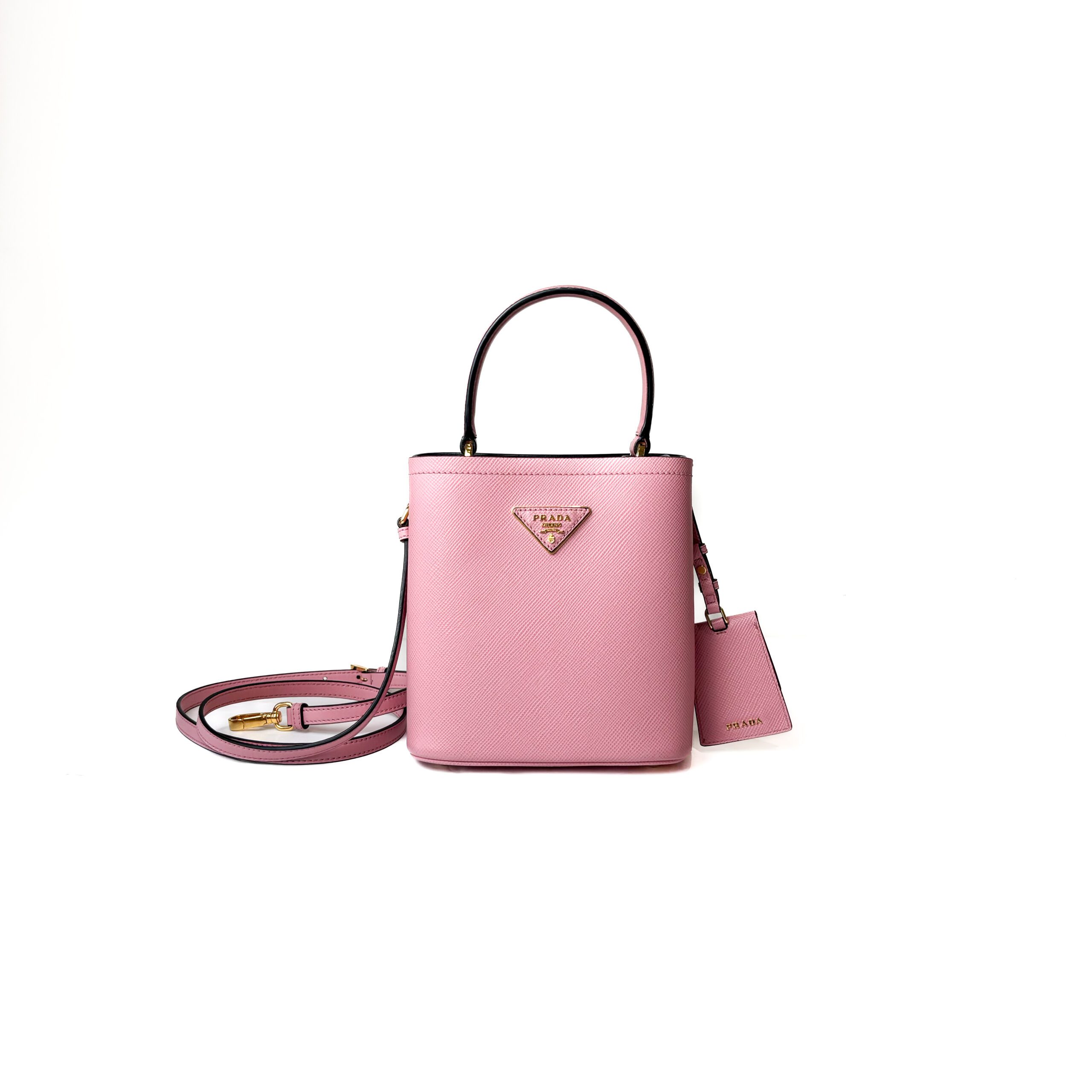 IMG_6348 Prada Panier Small Saffiano Leather Handbag in Petal Pink - Image 1