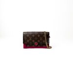 Louis Vuitton Flore Chain Wallet in Monogram Canvas with Fuchsia Leather