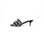 Louis Vuitton Black Velvet Crystal Embellished Slides Size 41 - Image 2