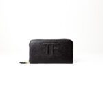 TOM FORD Black Leather TF Zip Around Continental Wallet