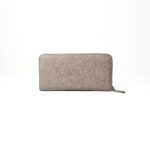 Fendi Beige Textured Leather Zip Long Bifold Wallet - Image 3