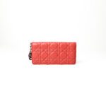 Dior Tricolor Cannage Leather Lady Dior Fold Wallet - Image 3