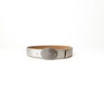 Aigner Beige Grained Leather Logo Buckle Belt 83 CM