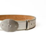 Aigner Beige Grained Leather Logo Buckle Belt 83 CM - Image 2