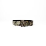 Roberto Cavalli Engraved Buckle Python Belt – Size 42/105