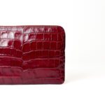 Lanvin Red Croc Embossed Large Zipped Clutch - Image 2