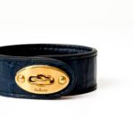 Mulberry Blue Croc Embossed Bayswater Leather Bracelet - Image 2