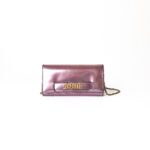 Christian Dior Metallic Pink Patent Leather J’ADIOR Wallet on Chain Clutch