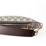Gucci Ophidia Mini Shoulder Bag in GG Supreme Canvas with Brown Leather Trim - Image 3