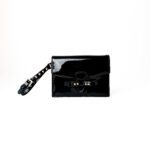Valentino Garavani Studded Bow Wristlet Clutch – Black Patent