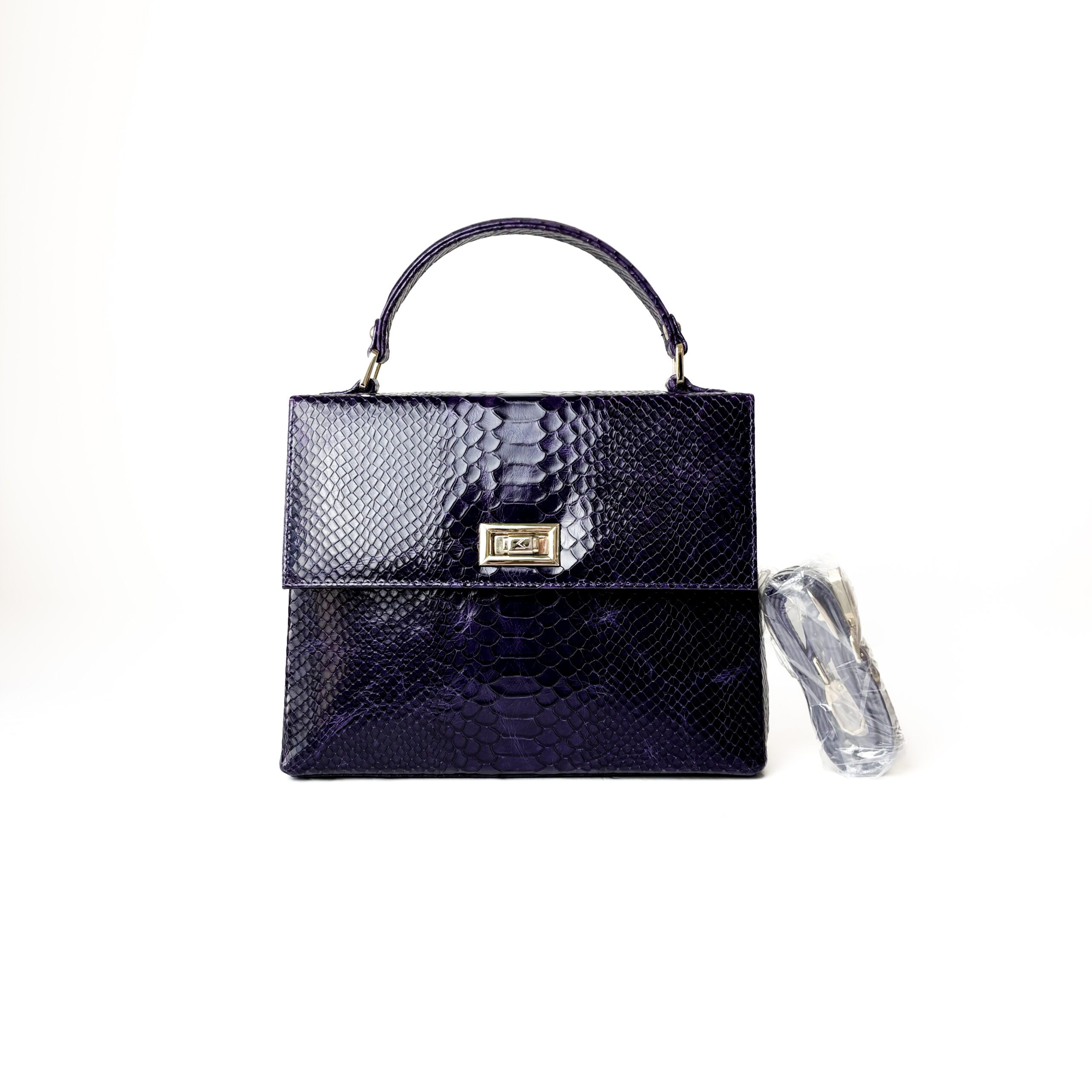 IMG_7032 Mayam Purple Python Top Handle Bag - Image 1