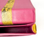 S'uvimol Bi Color (Yellow Python and Fuchsia Interior) Square F Top Handle Bag - Image 4