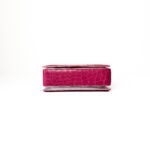 S'uvimol Crocodile F Square Top Handle Bag - Pink with Silver Interior - Image 5