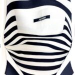 Jacquemus Le Sac Marcel Logo-Appliquéd Striped Stretch-Knit Tote Bag – Off-White & Navy - Image 5