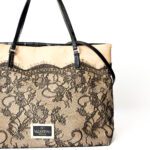 Valentino Garavani Nude Raffia & Black Lace Tote Bag - Image 2